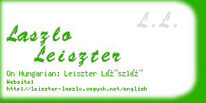 laszlo leiszter business card